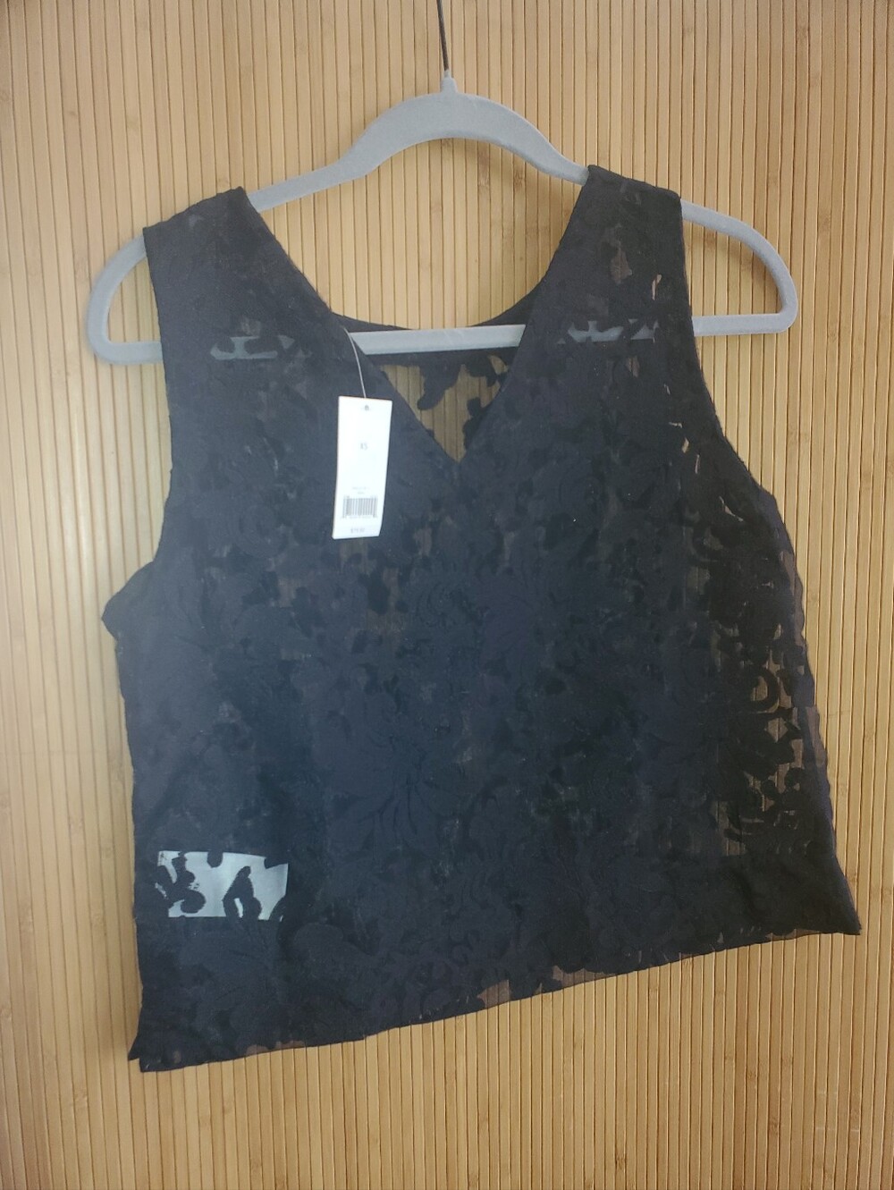 XS Banana Republic Sheer Black Floral Structured Top